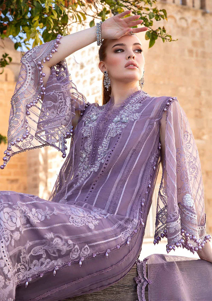 Luxury Lavender Embroidered 3PC DRESS