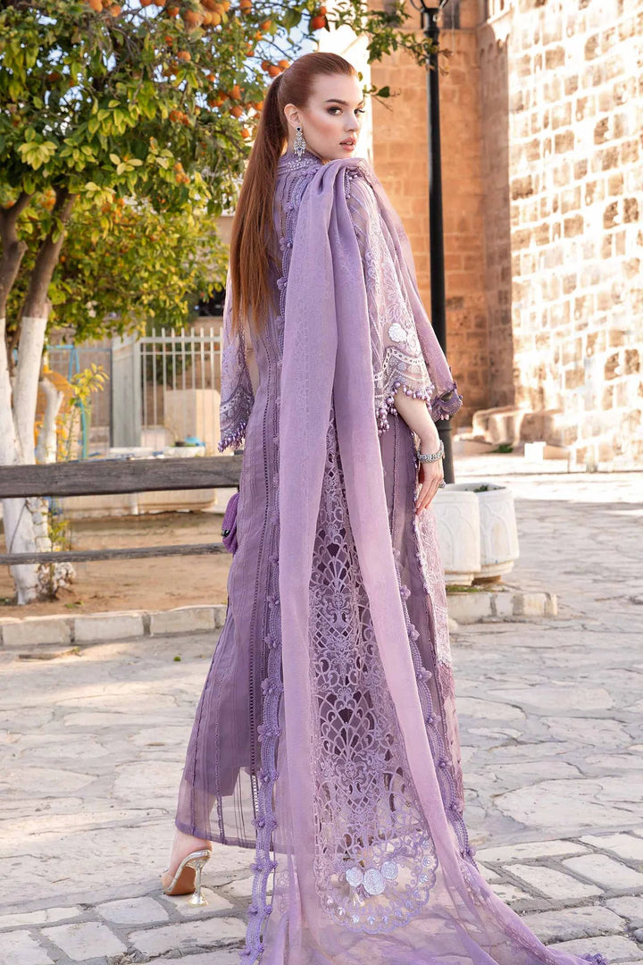 Luxury Lavender Embroidered 3PC DRESS