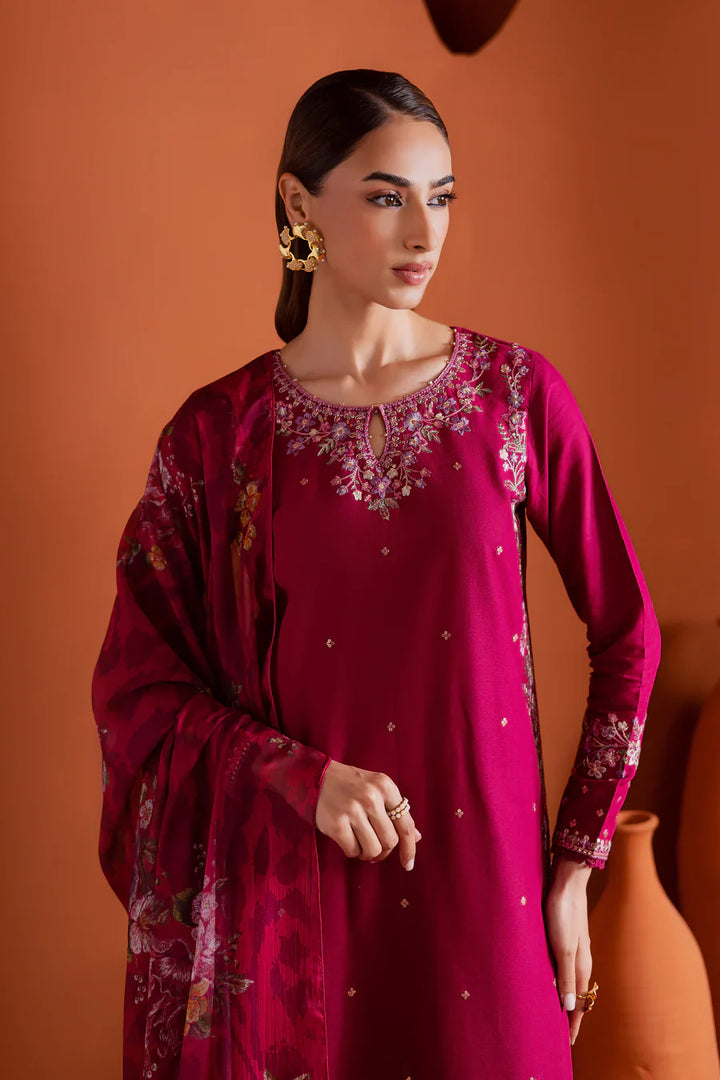 Pink Inizio 3Pc - Embroidered Summer Cotton Dress